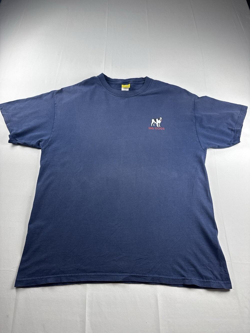 Big Dogs T Shirt Mens Large Blue Graphic Back Print Dog Rules Tee
